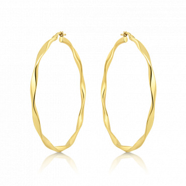 Cercei creole din aur galben de 14K